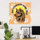 Träumender Wolfswelpe Poster (Heimbüro)