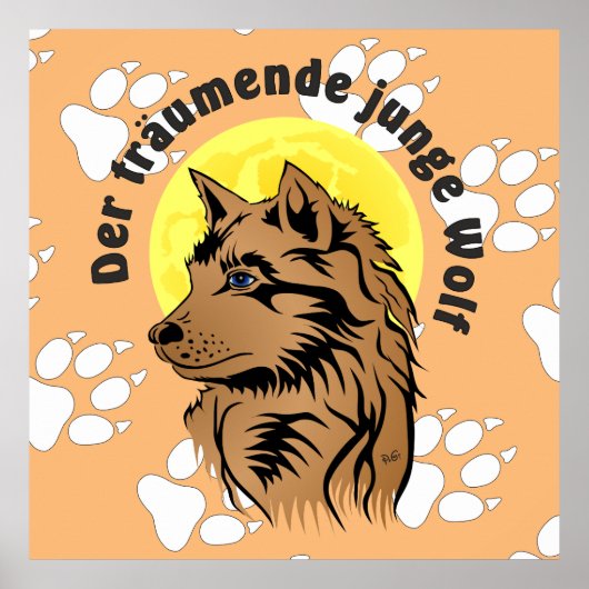Träumender Wolfswelpe Poster (Vorne)