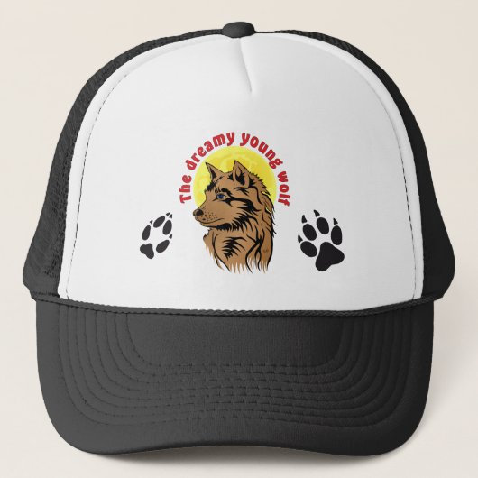 Träumender Wolfwelpe Truckerkappe (Vorderseite)