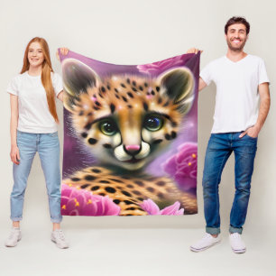 Träumendes Baby Gepard Fleecedecke