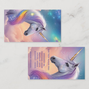 Träumendes Einhorn Glitter Pastell Galaxy Kosmisch Visitenkarte