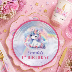 Träumendes Einhorn Rosa Lila Mädchen Geburtstag Pa Pappteller