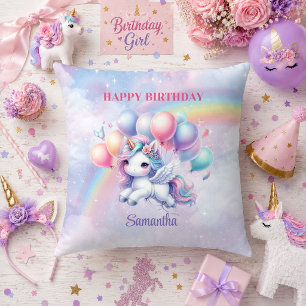 Träumendes Einhorn Rosa Lila Mädchen Geburtstagsfe Kissen