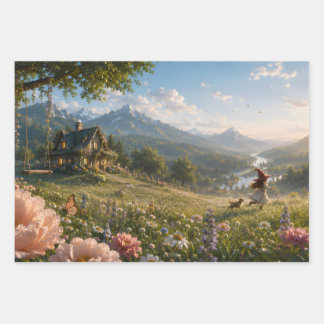 Träumendes Hexenwiesen-Geschenkpapier Geschenkpapier Set