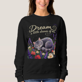 Träumendes Kätzchen in leuchtendem Wildblumengarte Sweatshirt