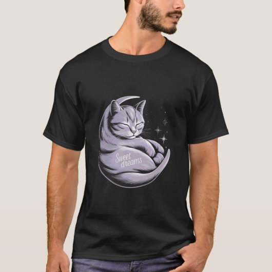 Träumendes Katzendesign mit schlafendem Kätzchen a T-Shirt (Vorderseite)