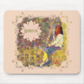 Träumendes Mädchen an der Wand Abstrakte Farbige G Mousepad (Vorne)
