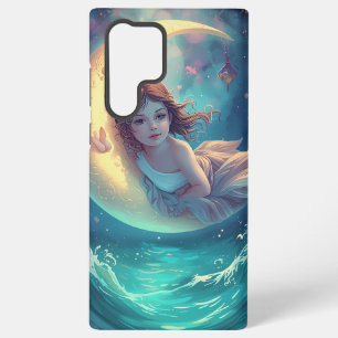Träumendes Mond Mädchen Samsung Case Design Süße Galaxy Hülle