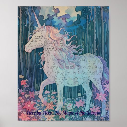 Träumendes Pastell Einhorn Puzzle Poster (Vorne)