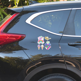 Träumendes Regenbogen-Einhorn & Sommer-Spaß-Aufkle Aufkleber