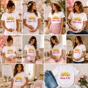 Träumendes Rosa und Gold Mama To Be Tri-Blend Shirt