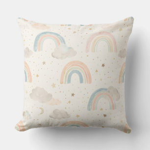 Träumendes Wasserfarben-Pastell-Regenbogen-Kinderz Kissen