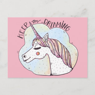 Träumendes Whimsical Einhorn Postkarte