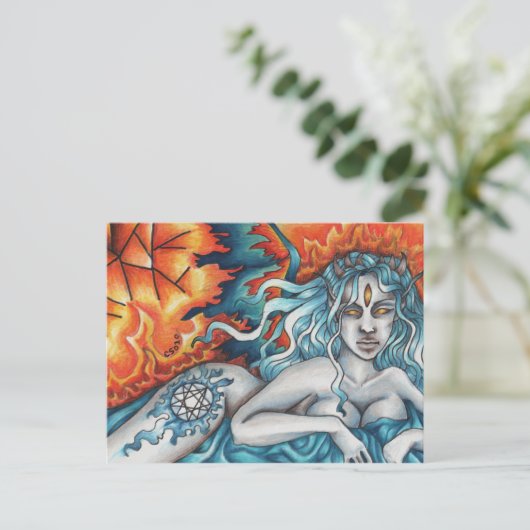 Träumer der Ewigen Feuerpostkarte Postkarte (Stehend Vorderseite)