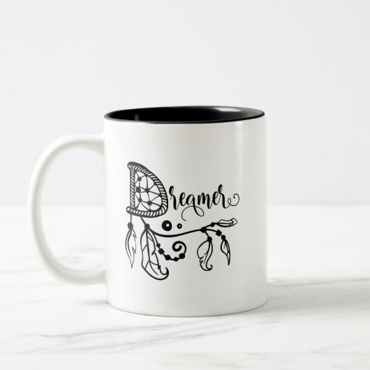 Träumer Dreamcatcher Zweifarbige Tasse (Links)