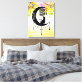 Träumer mit Katze | Folge deinen Träumen Leinwanddruck (Insitu (Schlafzimmer))