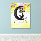 Träumer mit Katze | Folge deinen Träumen Leinwanddruck (Insitu (Holzboden))