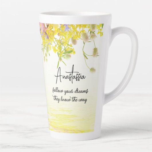 Träumer mit Katze | Folge deinen Träumen Milchtasse (Rechts)