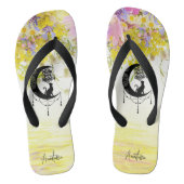 Träumer mit Katze | Folgen Sie Ihrem Traumstrand Badesandalen (Fußbett)