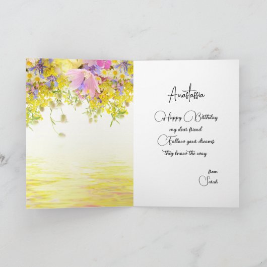 Träumer mit Katze | Folgen Sie Ihrer Träumerkarte Karte (Innenseite)