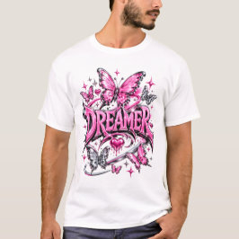 Träumer Y2K Rosa Flüssigchrom T-Shirt