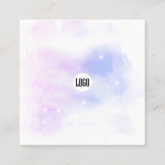 Träumerei pastellfarbenen Himmel Splash Geschäft d Quadratische Visitenkarte (Rückseite)