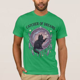 Träumerfänger-Schwarze-Katze-Shirt Hexen-Goth-T-Sh T-Shirt