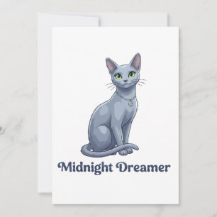 Träumerin der Mitternacht Himmels Katze Dankeskarte