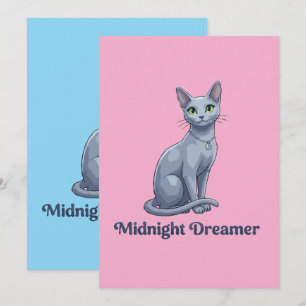 Träumerin der Mitternacht Himmels Katze Feiertagskarte