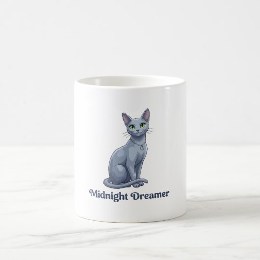 Träumerin der Mitternacht Himmels Katze Kaffeetasse (Mittel)