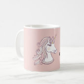 Träumerin mit rosa weißen Einhörnern Kaffeetasse (Vorderseite Links)