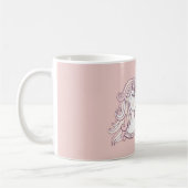 Träumerin mit rosa weißen Einhörnern Kaffeetasse (Links)