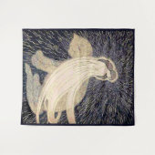 Träumerin und Katze Wandteppich (Vorderseite (Horizontal))