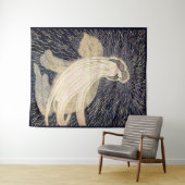 Träumerin und Katze Wandteppich (Beispiel (Horizontal))