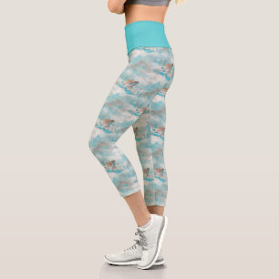 Träumerisch blaue fliegende Meeresschildkröte, nau Capri Leggings