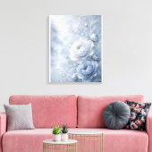 Träumerisch Eisblau Geprägter Blumengarten Leinwanddruck (Insitu (Wohnzimmer))