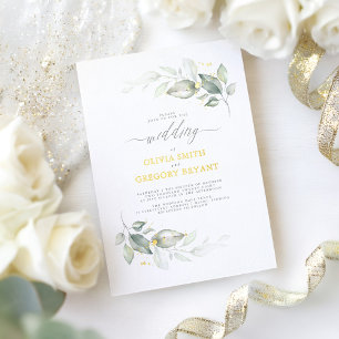 Träumerisch Elegante Grüntöne Sanfte Minimale Hoch Folieneinladung