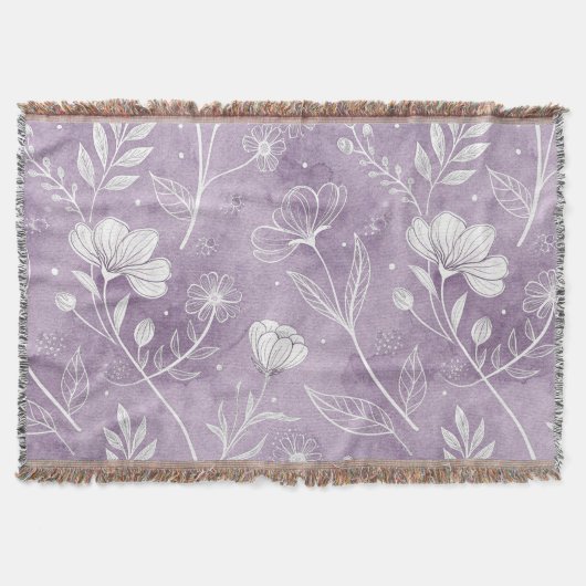 Träumerisch Lavendel Blumen Wurfdecke Decke (Vorderseite)