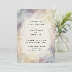 Träumerische abstrakte Aquarell-Gold-Distel schott Einladung