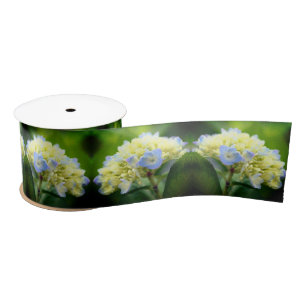 Träumerische Blaue Hortensienblüte Satinband