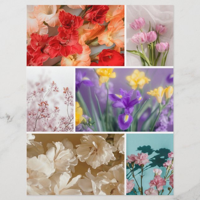 Träumerische Blumen Scrapbook Ausschneidepapier (Vorderseite)