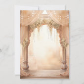 Träumerische Creme-Blumen-Indische Mandap-Hindu-Ho Save The Date (Rückseite)