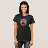 Träumerische Disco-Regenbogenkatze - Mit Brille T-Shirt (Vorne ganz)