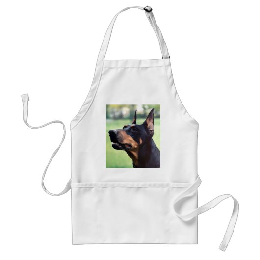 Träumerische Dobermannpinscher-Gesichts-Malerei Schürze (Vorne)