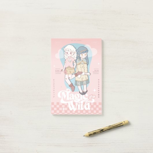 🫧 Träumerische Fantasy-Mädchen🫧 Post-it Klebezettel (Auf Schreibtisch)
