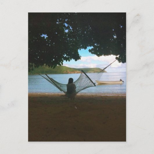 Träumerische Fidschi-Strandlandschaft Postkarte (Vorderseite)