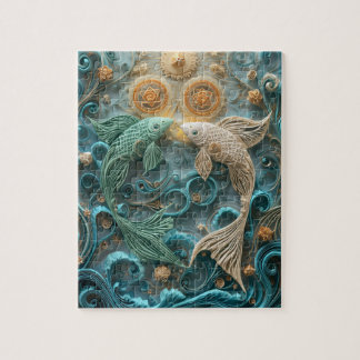 Träumerische Fische - Papierquilling Puzzle