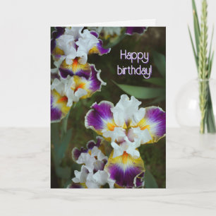 Träumerische Iris-Blumen-Foto-Kunst-Geburtstag Karte