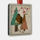 Träumerische Kamel-sternenklare Nachtverzierung Silbernes Ornament (Rechts)