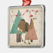 Träumerische Kamel-sternenklare Nachtverzierung Silbernes Ornament (Links)